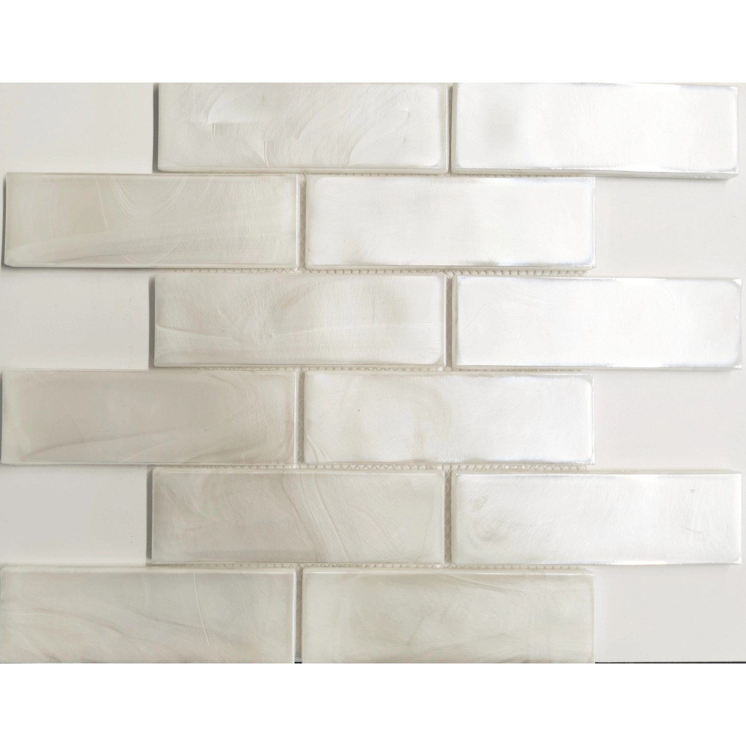 Mosaikmatte Cadiz Brick Keramik Weiß 30 cm x 30 cm