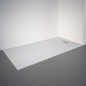 Rechteckige, extraflache Schulte Duschwanne ExpressPlus, 160x80 cm, aus Mineralwerkstoff in Weiß.