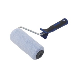 LUX Multifil-Farbroller 18 cm mit Softgriff in Schwarz und Blau.