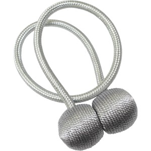 Gardinia Raffhalter Flex-S, silber, 2 Stück. Magnet-Raffhalter für Gardinen und Vorhänge.