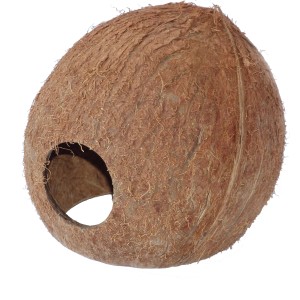 Kokoshöhle 3/4 mit 70mm Loch für Terrarium-Dekoration, natürliches Versteck für Reptilien und Insekten.