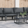 Anthrazitfarbenes vidaXL Garten-Sofa-Set, 4-teilig, mit Stahlrahmen und Tisch.