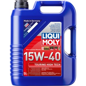 Liqui Moly Touring High Tech 15W-40 Öl, 5 Liter Kanister für Motoren mit hoher Laufleistung.