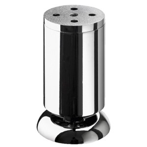 Verchromter Hettich Möbelfuß, Ø 50 mm x 100 mm, höhenverstellbar, für Möbel.