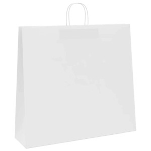 vidaXL Papiertragetaschen 250 Stk mit Henkeln Weiß 54x15x49 cm 4101626
