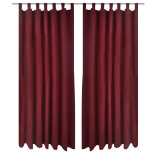Dunkelrote Satin Vorhänge, 2-teilig, 140x225 cm. Dekorative Fenstervorhänge für Wohnzimmer und Schlafzimmer.