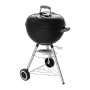 Schwarzer Weber Holzkohlegrill Original Kettle 47 cm mit Deckelthermometer und Aschetopf.