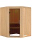 Chillroi Sauna Angel Set, naturbelassen, ohne Ofen. Elementsauna aus Fichte mit Glastür.