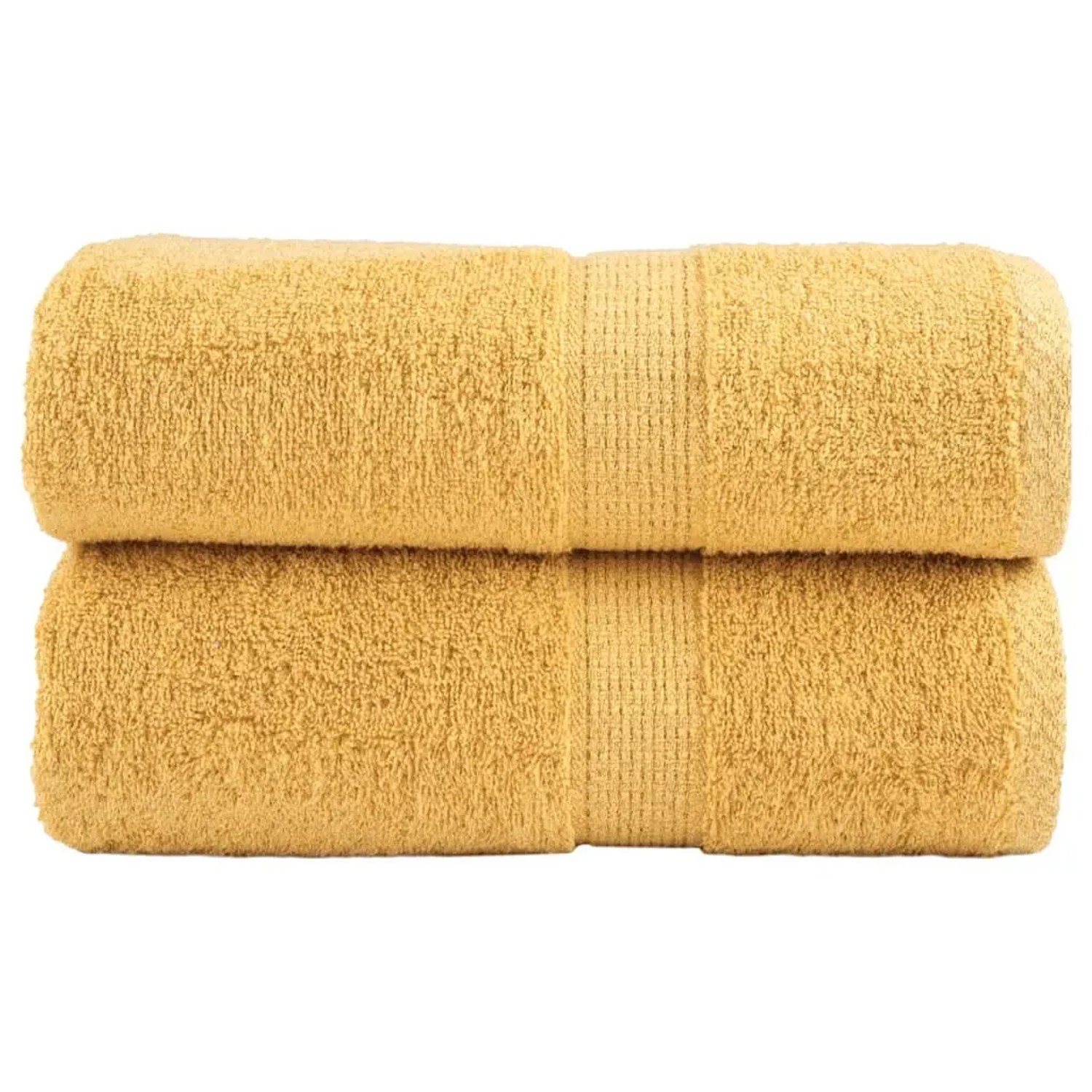 vidaXL Premium-Gästetücher 2 Stk Golden 30x50 cm 600 g/m2 Baumwolle