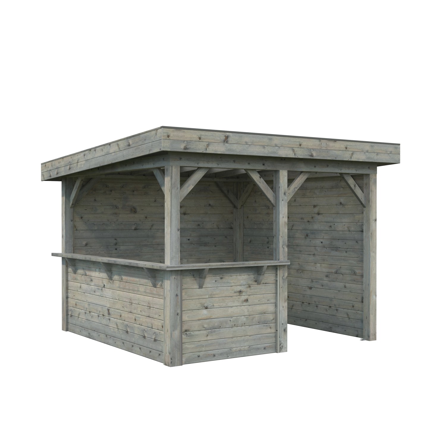 Palmako Pavillon Lenna Set 303 Grau Tauchgrundiert 300 cm x 300 cm FSC® günstig online kaufen