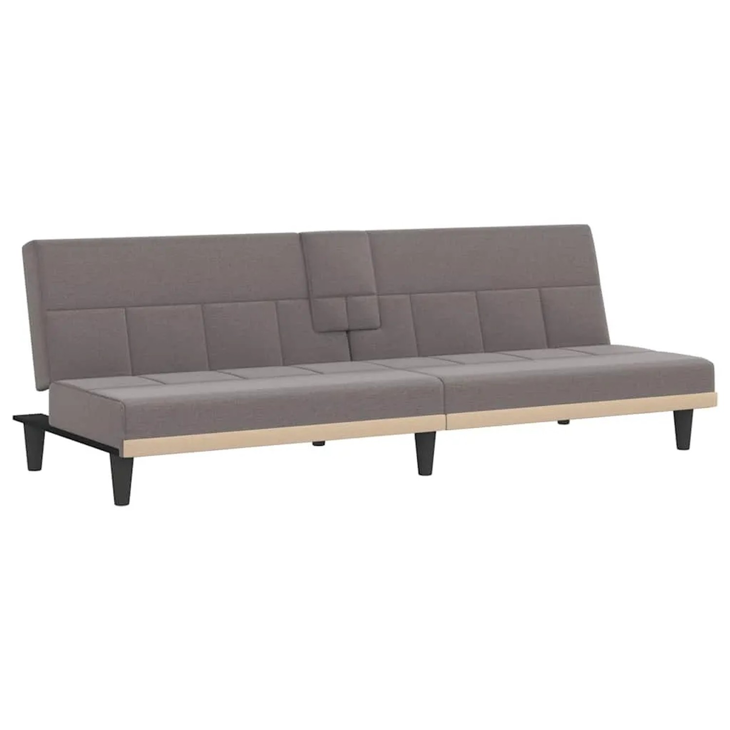 vidaXL Schlafsofa mit Getränkehaltern Taupe Stoff 351868