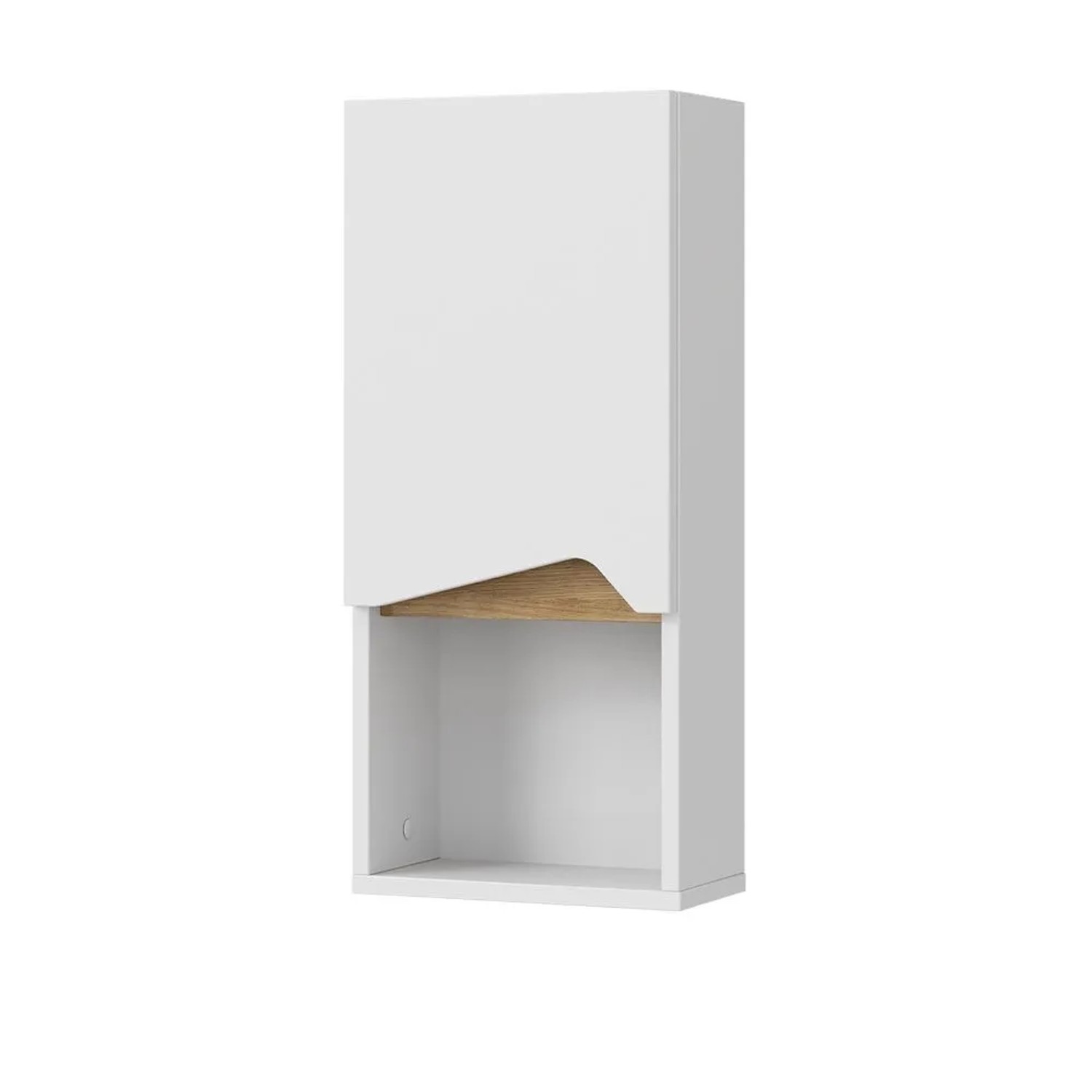 Vicco Badschrank Marelle Weiß 30 x 67 mit Tür und Offenem Fach