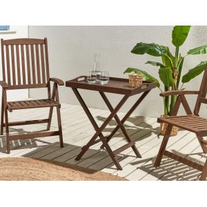 Beliani Beistelltisch AMANTEA, dunkles Holz, klappbar, 68x45x73 cm. Gartentisch aus Akazienholz.