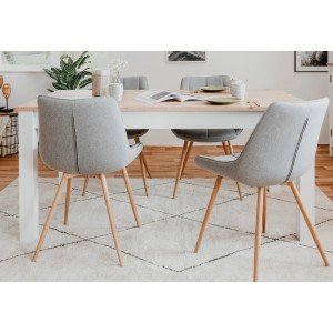 Furn.Design Esstisch Landhaus Eiche Artisan Weiß 160 x 215 cm Küchentisch Ausziehbar Vestland