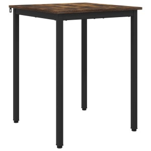 Quadratischer vidaXL Esstisch 60x60x75 cm mit dunkler Holzoptik-Platte und schwarzen Metallbeinen.