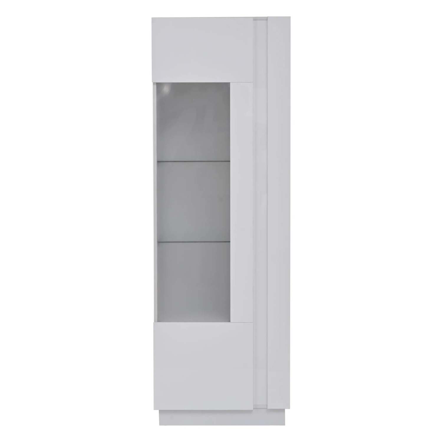 okwish Vitrine mit Acryl Türen LED Beleuchtung Glasböden Wohnzimmer 60x40x180cm Weiß