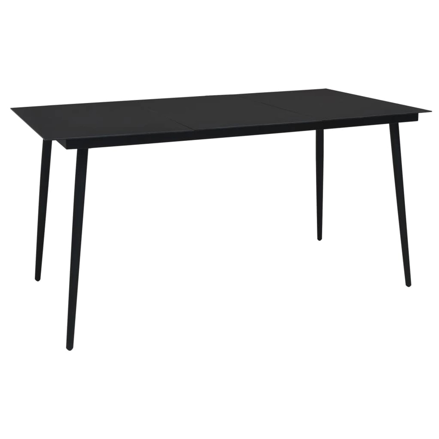 vidaXL Garten-Esstisch Schwarz 190x90x74 cm Stahl und Glas 312159 günstig online kaufen