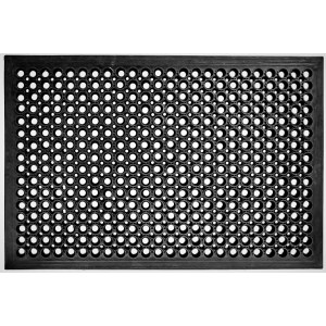 Schwarze Jet-Line Fußmatte Mona aus Gummi, 60x90 cm, wetterfest und rutschhemmend.