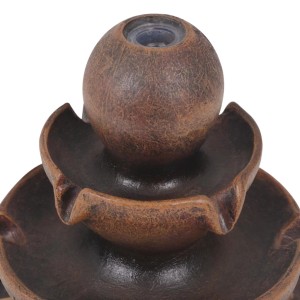 VidaXL Zimmerbrunnen aus Polyresin, braun, mit Pumpe für entspannendes Ambiente.