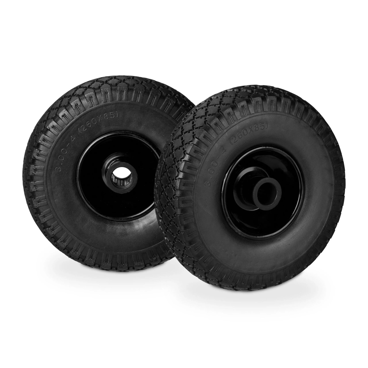 Relaxdays Sackkarrenrad 2er Set Vollgummi Schwarz Pannensicher 26 cm x 8,5 cm 1 kg