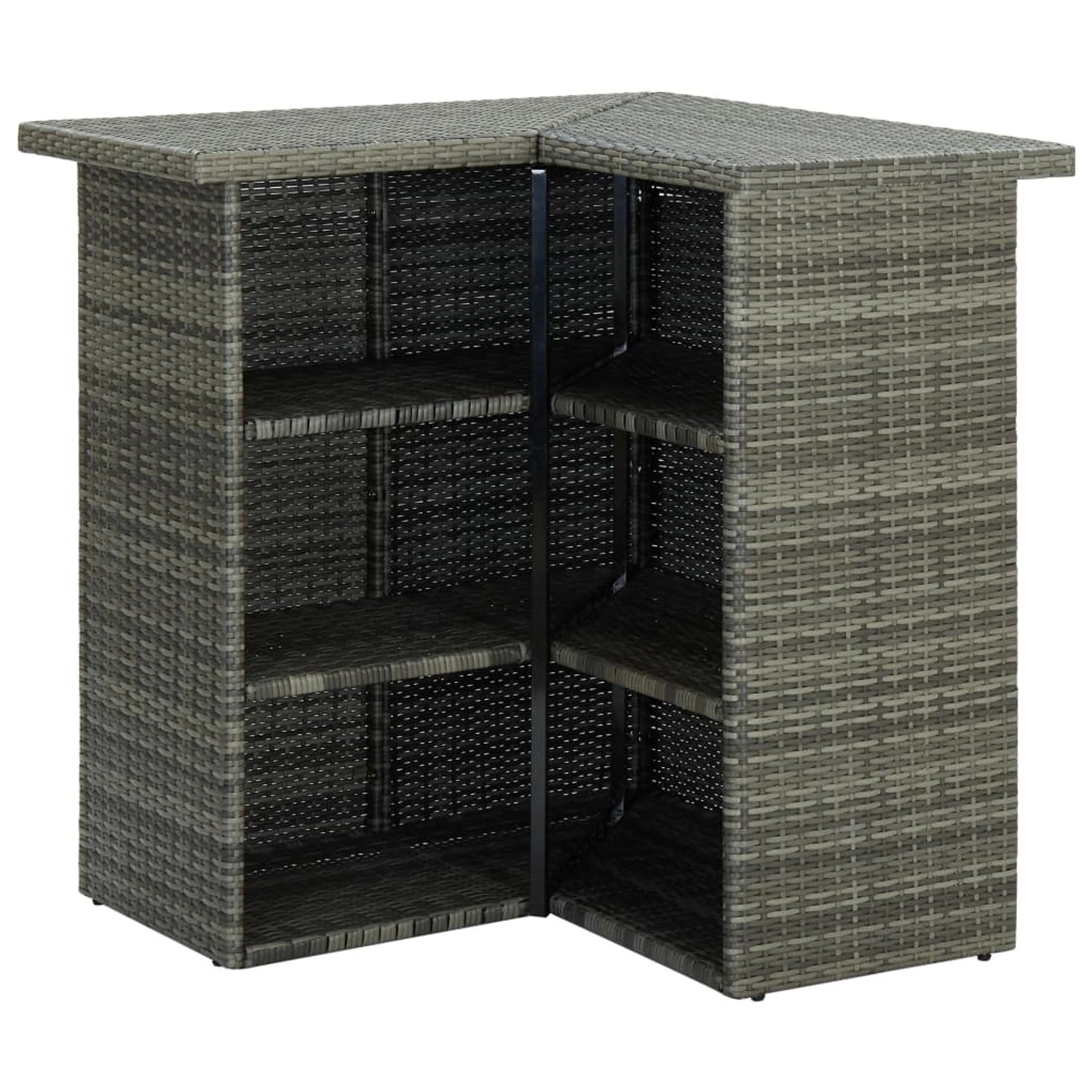 Eck-bartisch Grau 100x50x105 Cm Poly Rattan günstig online kaufen