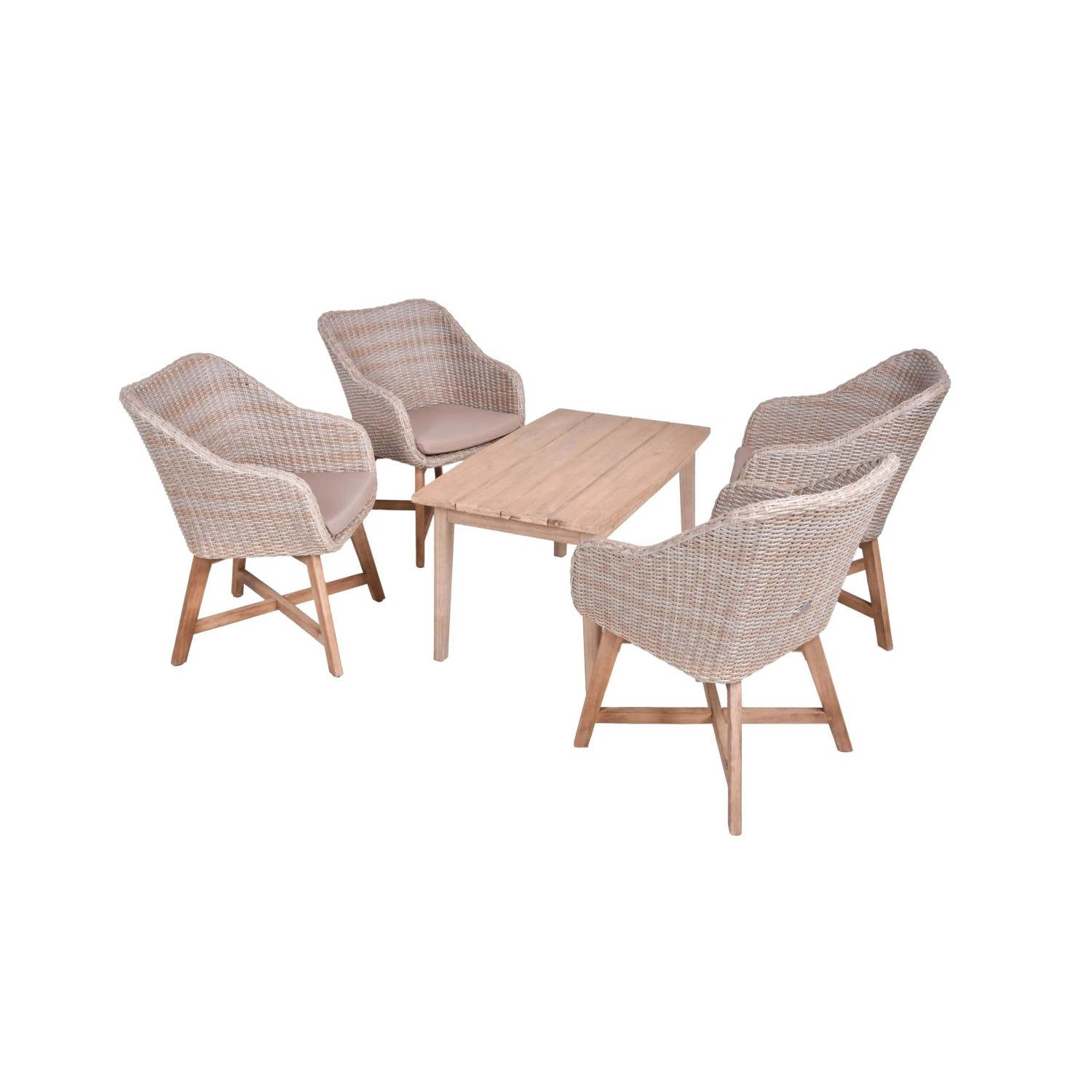 DELUKE Garten-Sitzgruppe VIENNA 5-tlg. Akazie Braun Gartenmöbel-Set Gartengarnitur Garten-Essgruppe Stühle-Sessel Esstis...