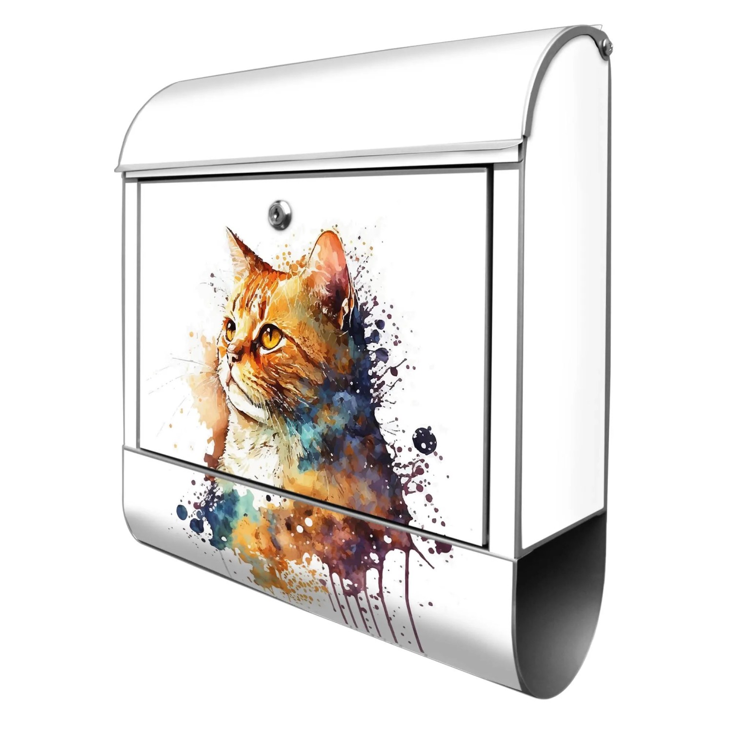 Banjado Design Briefkasten Silber Pulverbeschichtet 39x47x14cm 2 Schlüssel günstig online kaufen