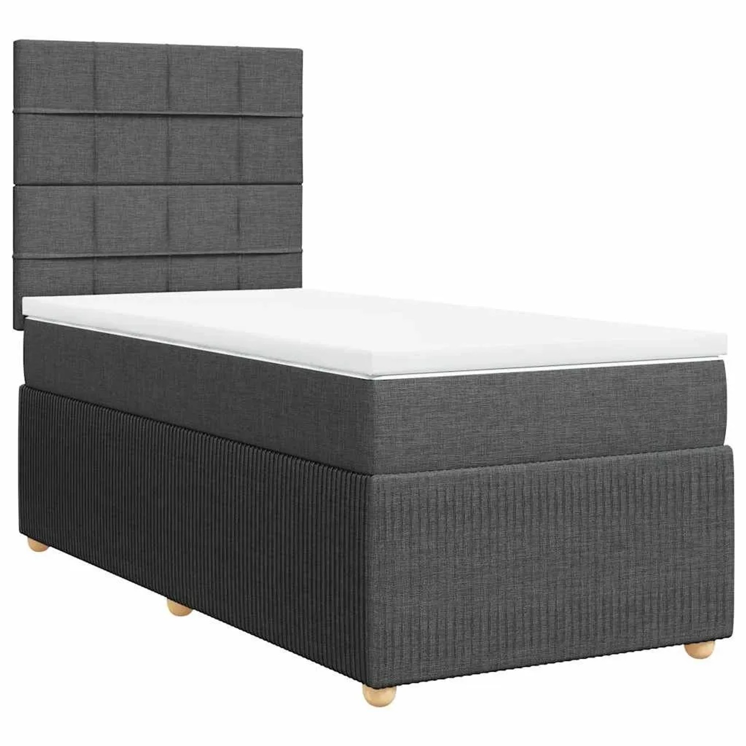 vidaXL Boxspringbett mit Matratze Dunkelgrau 80x200 cm Stoff 3294184 günstig online kaufen