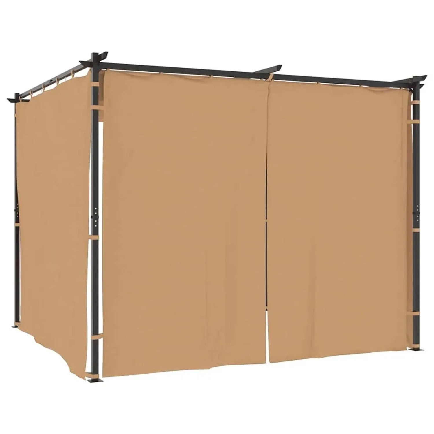 vidaXL Pavillon mit Vorhängen 3x3 m Taupe Stahl 313897