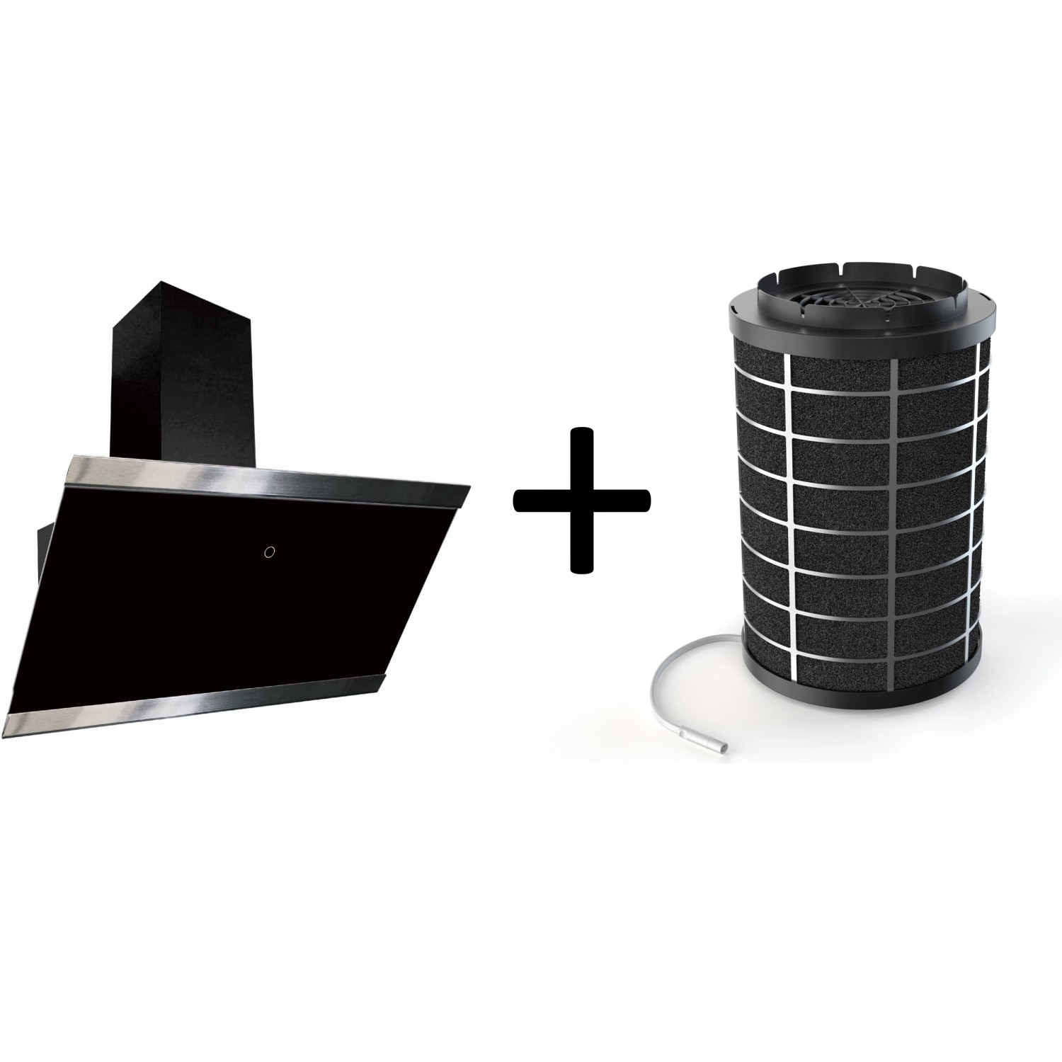 Respekta Skala-Set Kopffreie Schräghaube Schwarz 90 cm