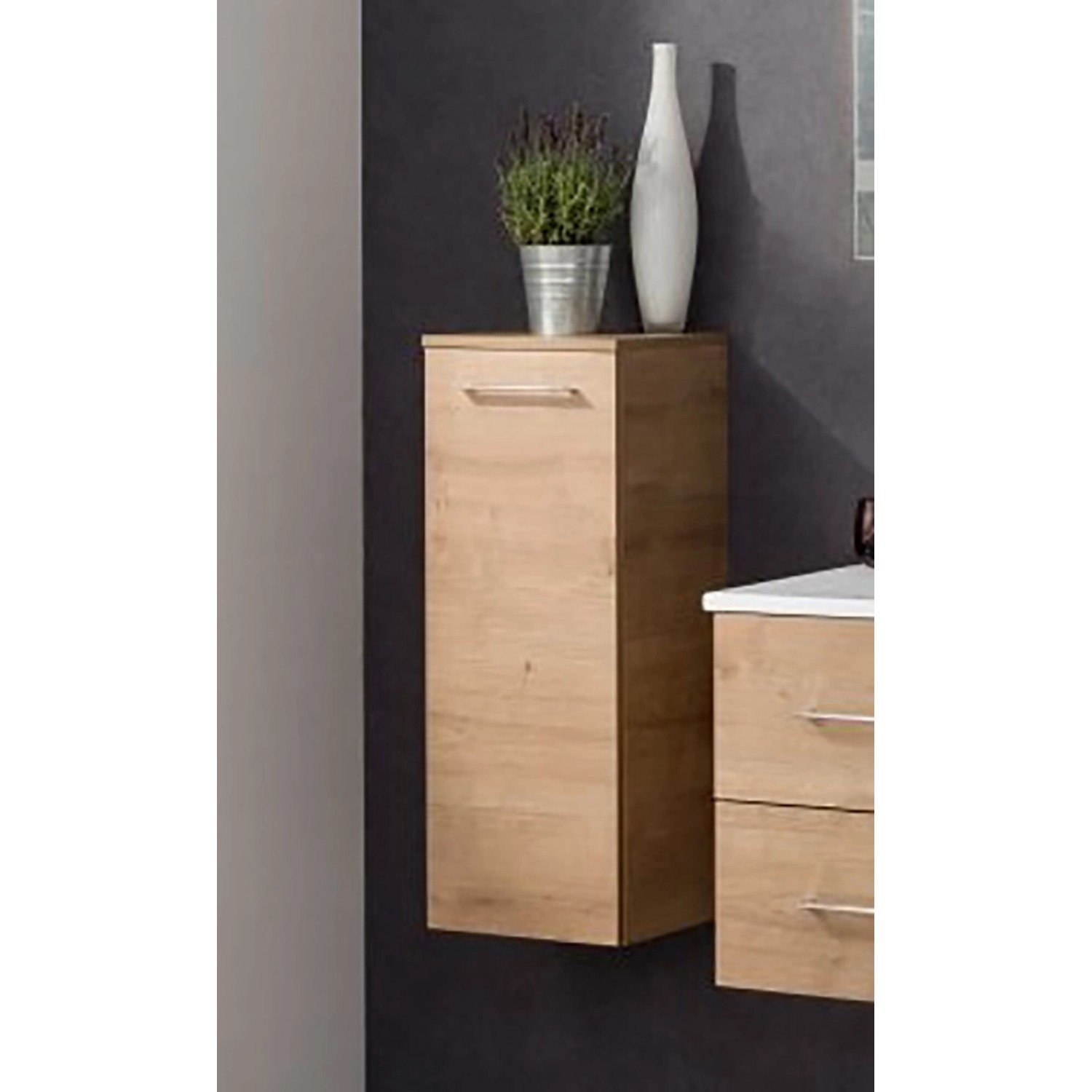 Fackelmann Bad-Hängeschrank B.Perfekt Asteiche, 30,5 cm breit.