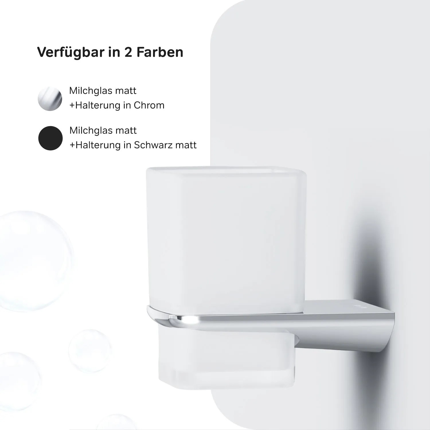 AM.PM Zahnbürstenhalter Inspire V2.0 Chrom mit Milchglas Zahnputzbecher.