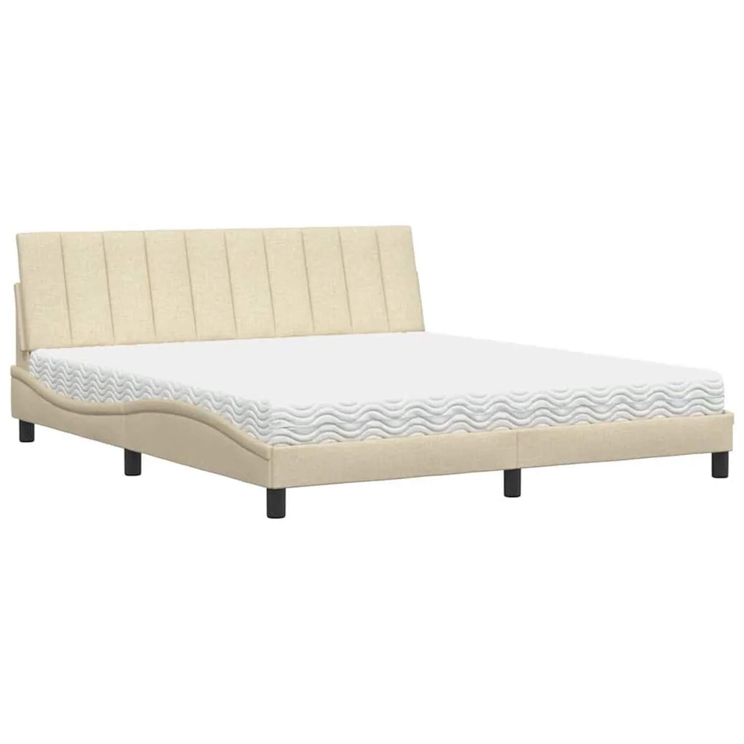 vidaXL Bett mit Matratze Creme 180x200 cm Stoff 3310550