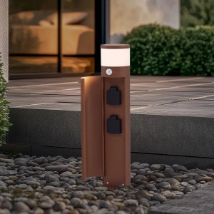 Lucande Außenleuchte Corban 10038528 mit Bewegungsmelder Spritzwassergeschützt Modern in Braun aus Aluminium 1-flammig G9