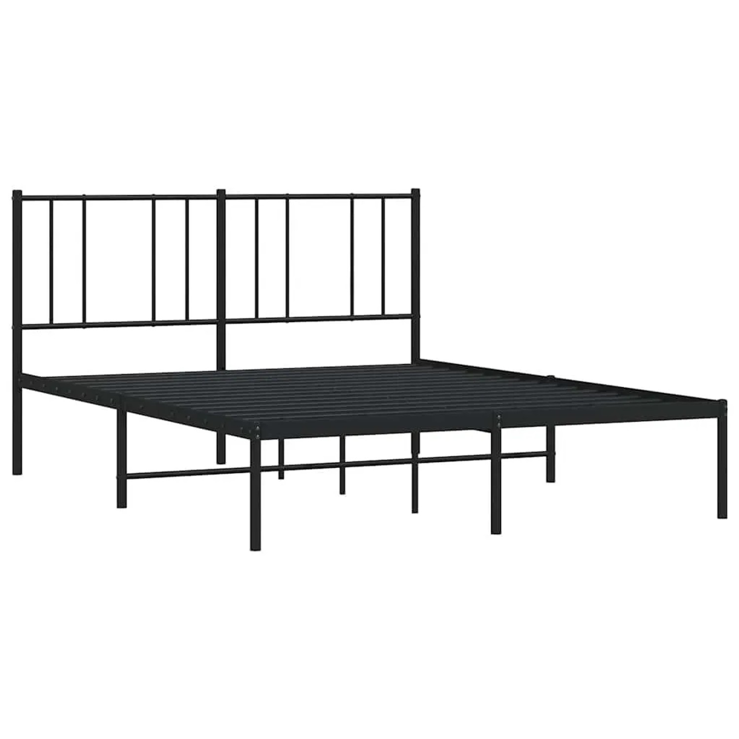 vidaXL Bettgestell mit Kopfteil Metall Schwarz 120x190 cm 352477 günstig online kaufen