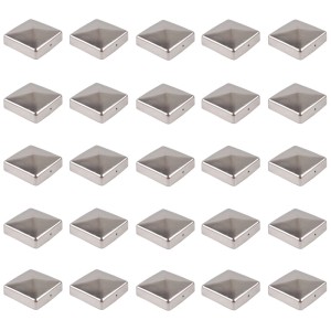 25er Set Edelstahl Pfostenkappen Pyramide 101mm für 10x10cm Zaunpfosten.