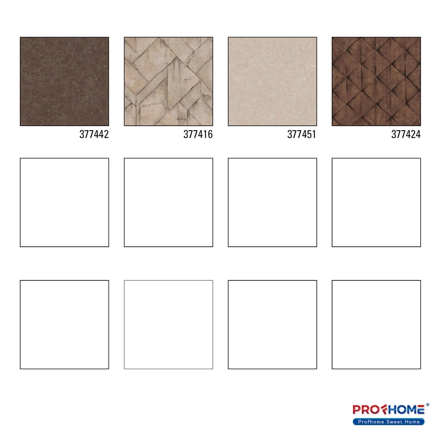 Muster der PROFHOME Tapete 377442-GU in Braun-Grau, Uni Matt. Dekorative Vliestapete.