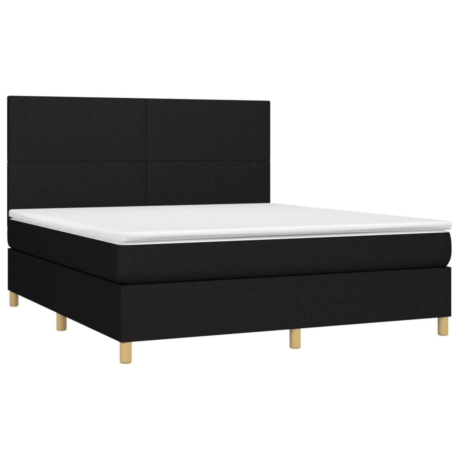 vidaXL Boxspringbett mit Matratze & LED Schwarz 160x200 cm Stoff 3135287 günstig online kaufen