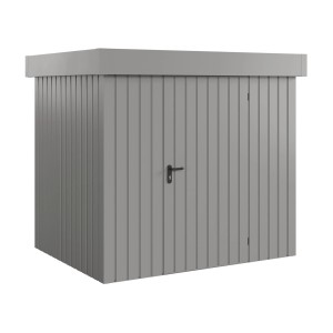 Hörmann EcoStar Gerätehaus Euroline, Flachdach, 237x181 cm, Graualuminium.