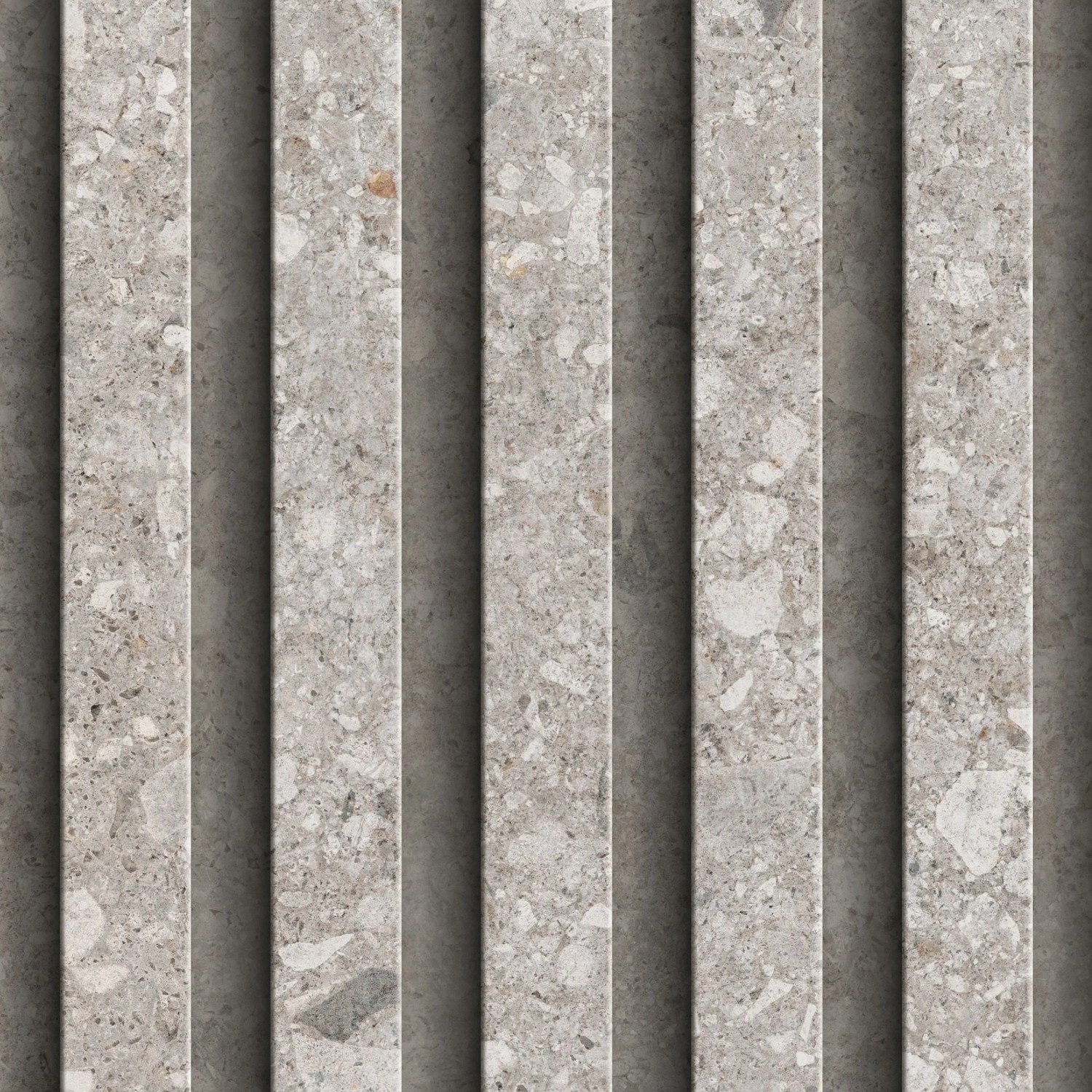 Grosfillex Wandpaneel 3D Optik Linio Ceppo di Gre 260 cm x 37,5 cm Beton