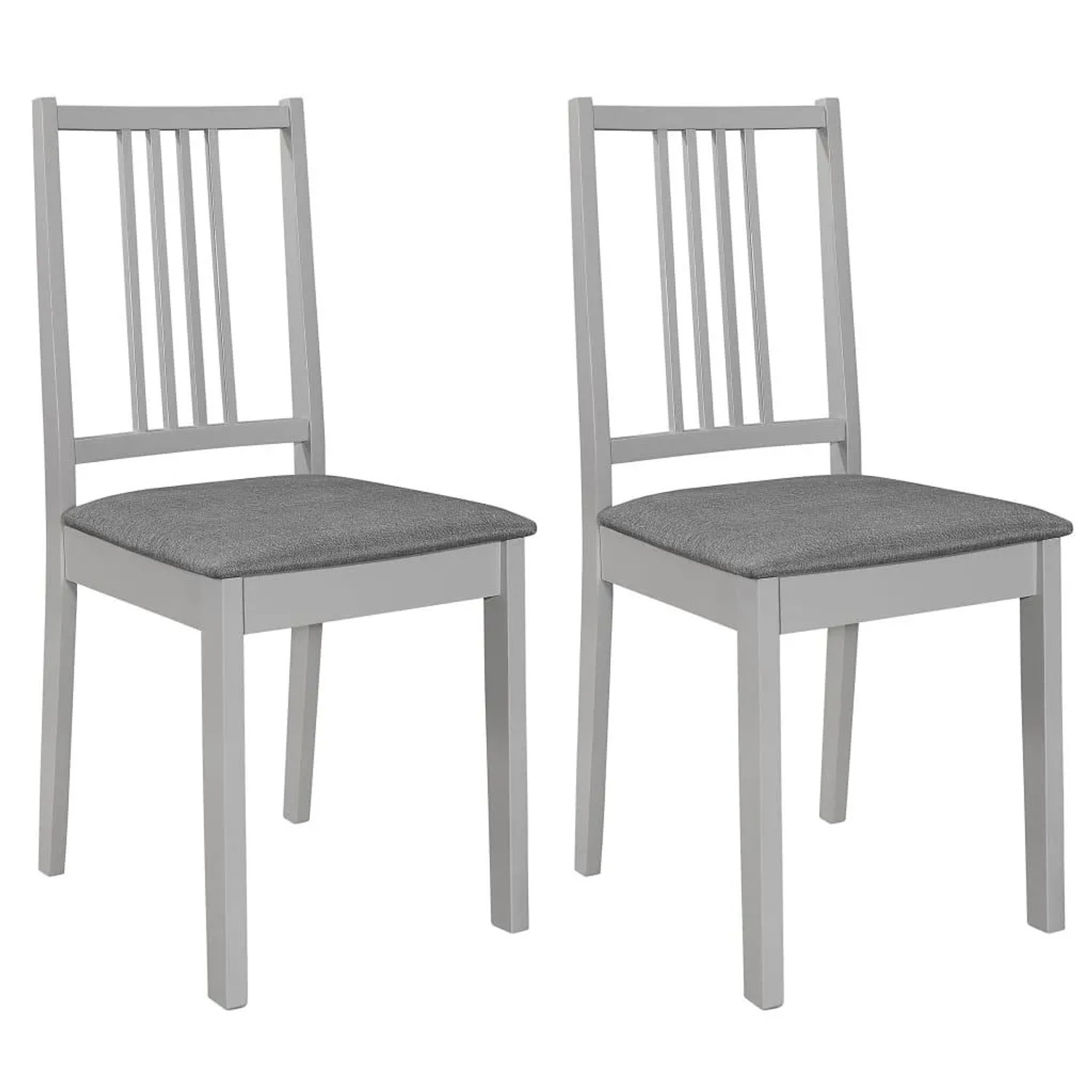 vidaXL Esszimmerstühle mit Kissen 2 Stk Grau Massivholz 247638