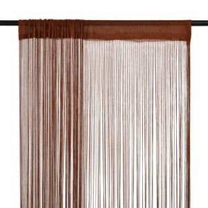 Braune Fadenvorhänge (2 Stk.) 140x250cm für Fenster & Türen.