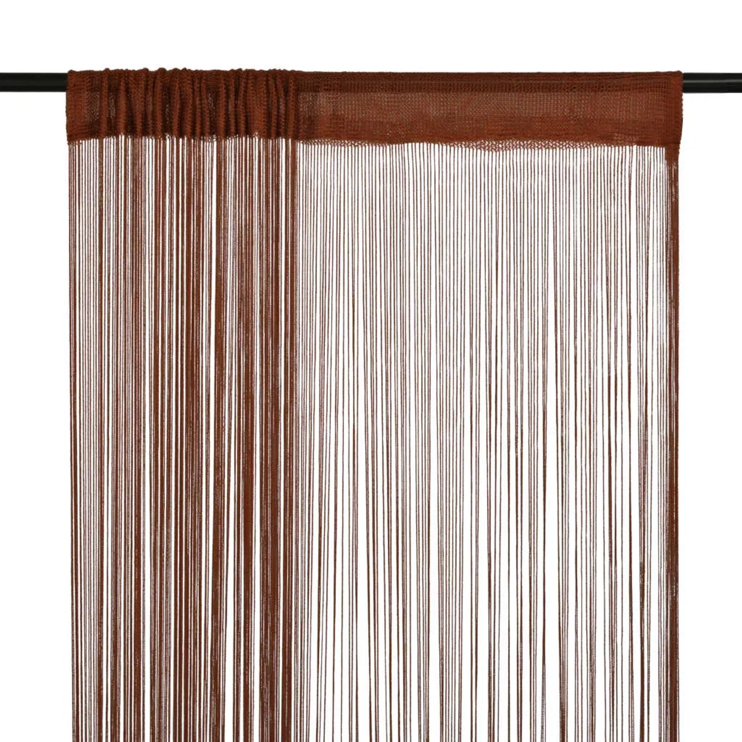 Braune Fadenvorhänge (2 Stk.) 140x250cm für Fenster & Türen.