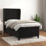 Schwarzes vidaXL Boxspringbett (90x190 cm) mit Matratze und Samtbezug.