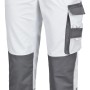 Safety&More Berufshose Extreme in Weiß-Grau, Größe XL. Arbeitshose mit Taschen und Knieverstärkung.