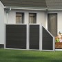 GartenLand WPC Zaun Set Classico, 90x180 cm, anthrazit mit Alu-Rahmen als Sichtschutz im Garten.