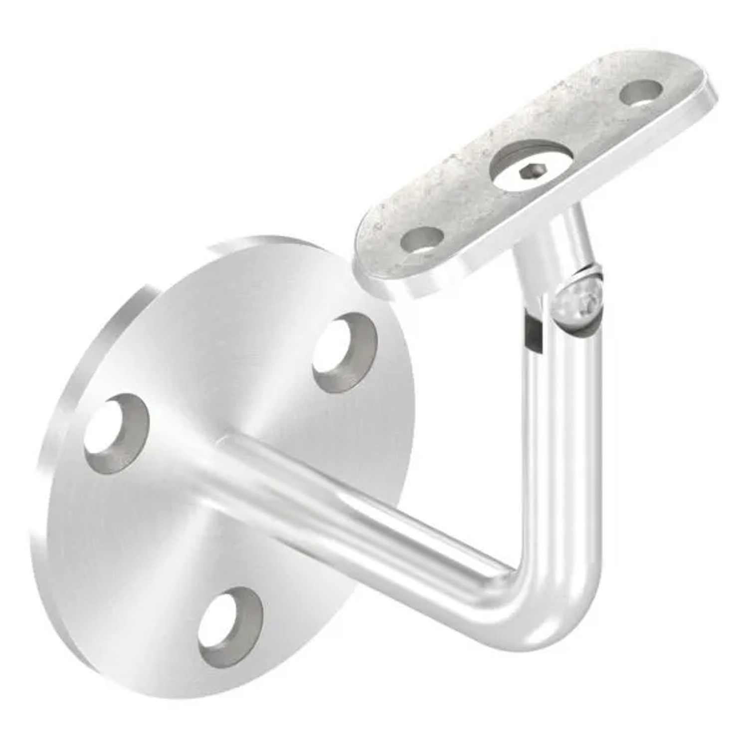 FeNau Handlaufhalter V2A Für Rohr 42,4 mm Ronde 70 X 4 mm Wandabstand 79 mm Verschweißt
