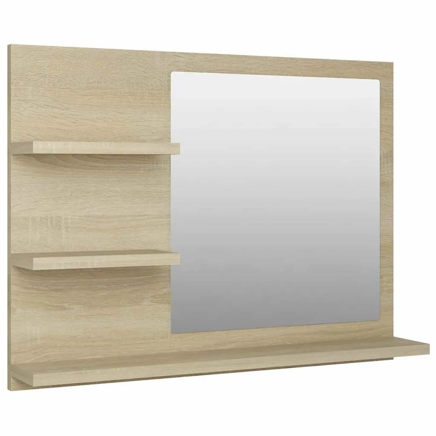 vidaXL Badspiegel Sonoma-Eiche 60x10,5x45 cm Holzwerkstoff 805009
