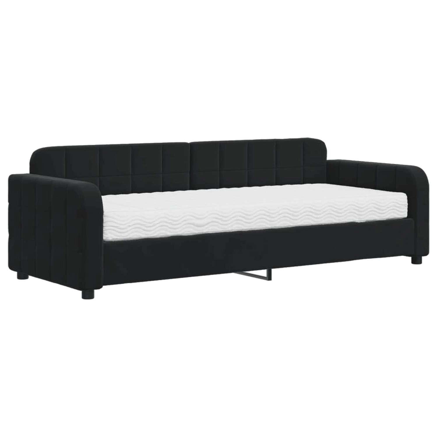 vidaXL Gästebett Gästebett Tagesbett mit Matratze Schwarz 80x200 cm Samt Be günstig online kaufen