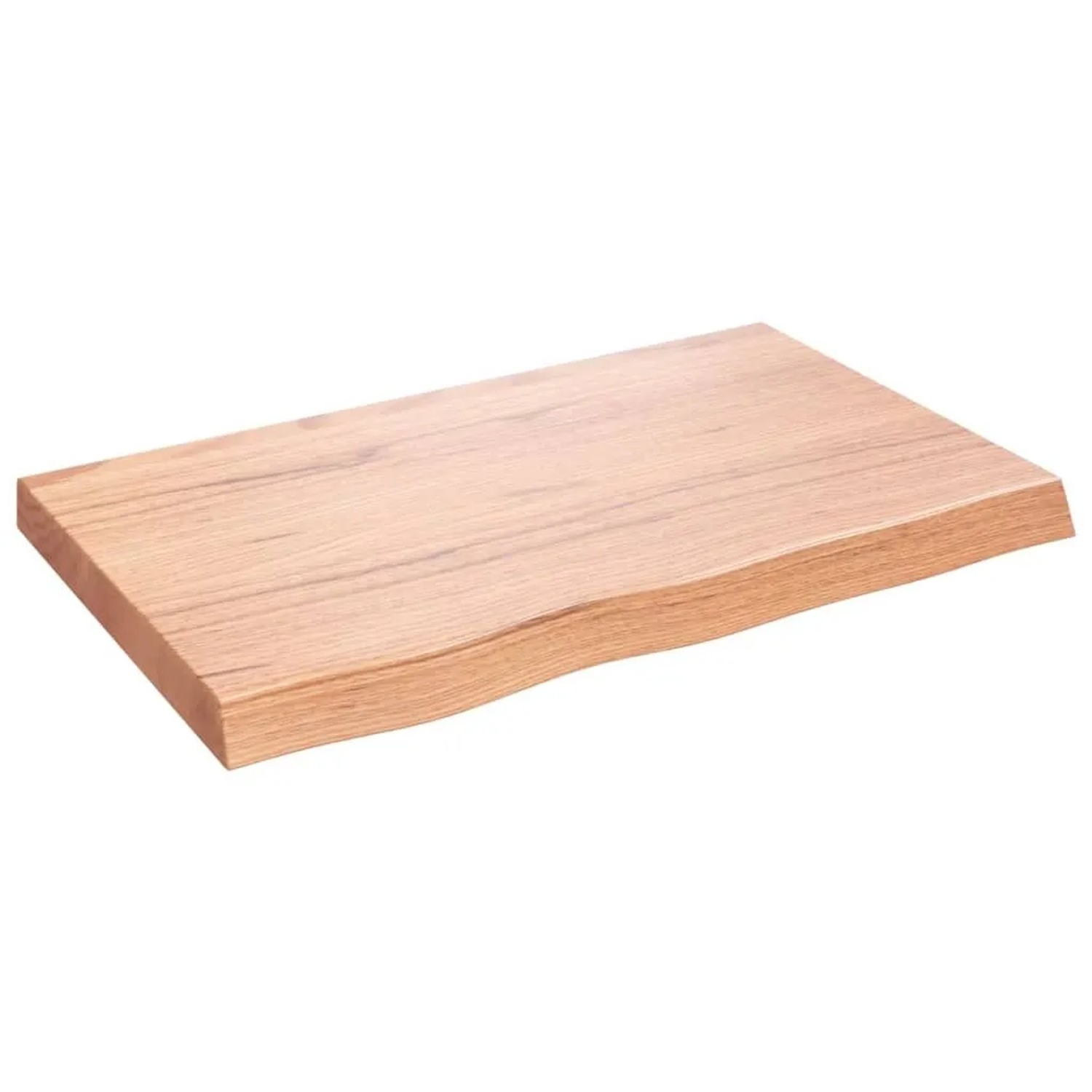 vidaXL Tischplatte Hellbraun 80x50x2-6 cm Massivholz Eiche Behandelt 3156358